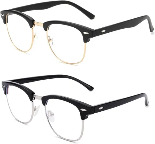 Vista 12 de Pro Acme Gafas de bloqueo de luz azul Semi Rimless Frame Filter Blue Ray Gafas de computadora