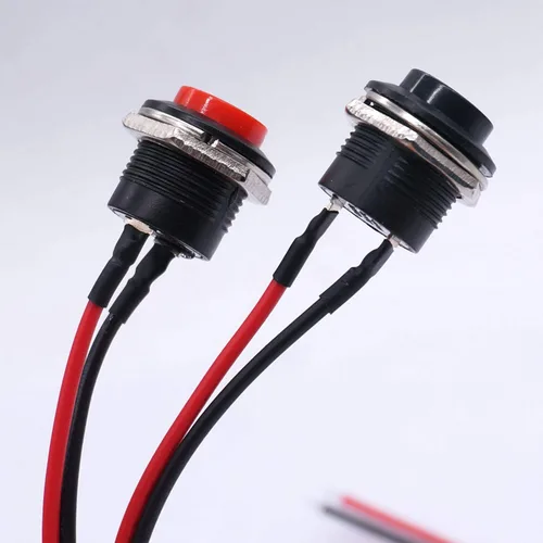 Vista 5 de weideer Interruptor de botón momentáneo de 0.630 in SPST AC250V/3A AC125V/6A ON Off 2 Pin Mini interruptor de plástico redondo de reinicio