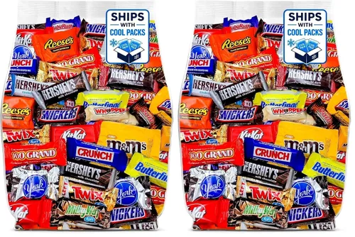 Vista 10 de Paquete variado de dulces de chocolate de Halloween de 2 libras, dulces de Halloween a granel envueltos individualmente, dulces surtidos para dulce