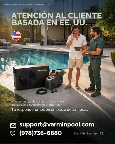 Vista 2 de Bomba de piscina de velocidad variable de 1.8 HP para piscinas elevadas e interiores, hasta 9114 GPH, bomba de piscina inversora de 220 V con motor