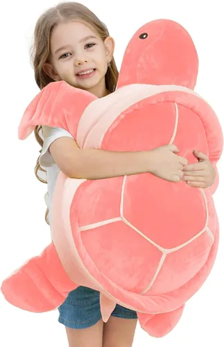Vista 13 de Dalmao - Animales de peluche de tortuga marina de 28'' gigantes y suaves, gran almohada de tortuga azul oceánica de peluche, peluches de regalo