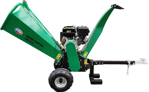 Vista 5 de All Power America APWC420E Trituradora de madera 15HP JD Engine 420cc Trituradora a gas 2000 RPM cuchillas de doble filo 6 pulgadas de alimentación