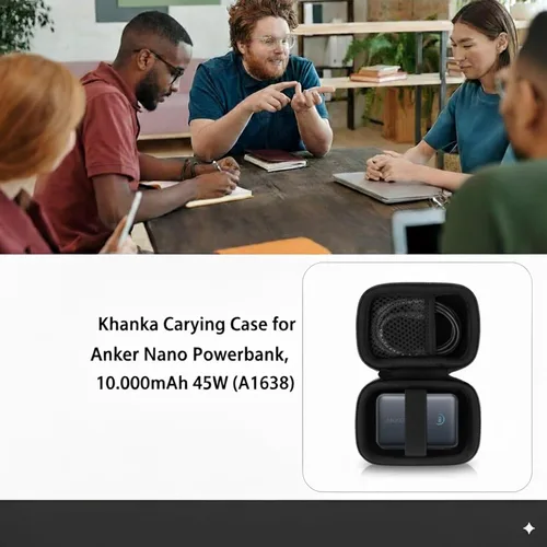 Vista 5 de khanka Anker Nano Cargador portátil, 10,000mAh 45W Max Compact Power Bank Case, carcasa de viaje dura compatible con Anker Nano 45W 10000mAh Power