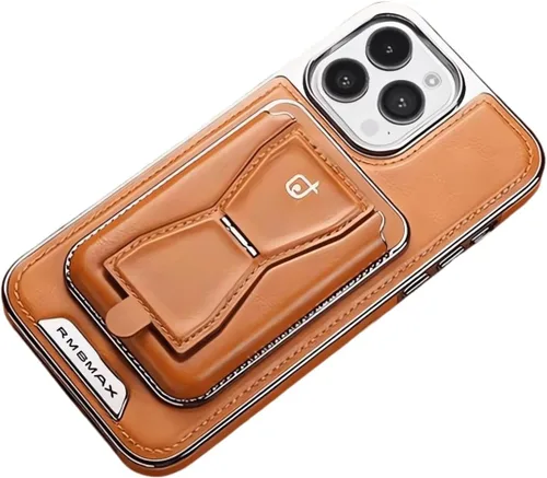 Vista 8 de Funda magnética de cuero para teléfono con tarjetero desmontable, elegante y funcional funda magnética tipo cartera para iPhone (iPhone 12, negro)