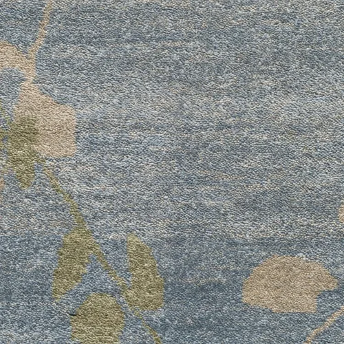 Vista 4 de Martha Stewart Collection by SAFAVIEH MSR5536B - Alfombra decorativa de lana enrejada de 2 pies 6 pulgadas x 4 pies 3 pulgadas, azul/cuarzo MSR5536B