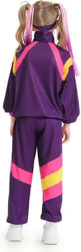 Vista 3 de Conjunto deportivo de los años 80 para niños, disfraz de hip hop, parte superior y pantalones, ropa deportiva de baile retro