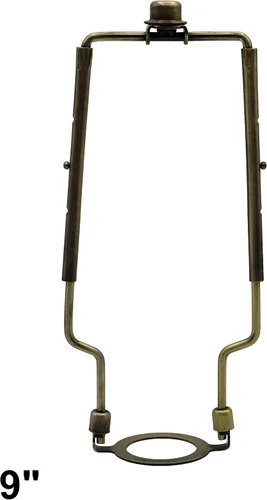 Vista 4 de Creative Hobbies Arpa de lámpara ajustable de 8 pulgadas, 9 pulgadas, 10 pulgadas, incluye base regular y base Uno y remate (latón antiguo)