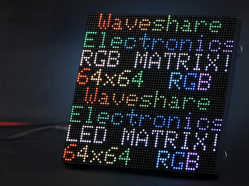 Vista 13 de Panel de matriz LED RGB 64 × 32, 2048 píxeles DOTS de 0.118 in de paso, compatible con Arduino/Raspberry Pi Pico/ESP32, permite mostrar texto