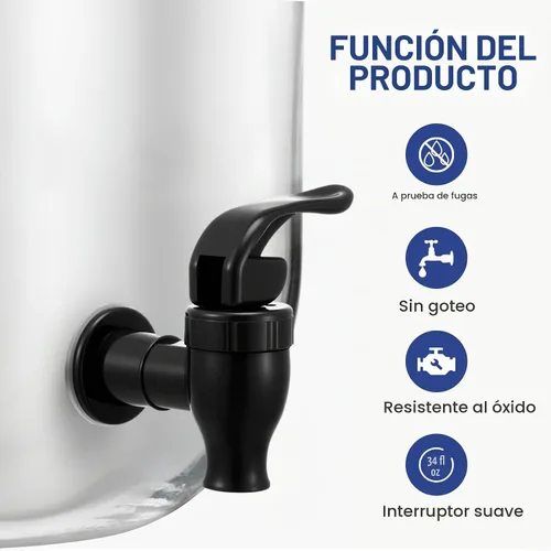 Vista 6 de Honoson 4 juegos de grifo de repuesto para jarra de agua, color negro
