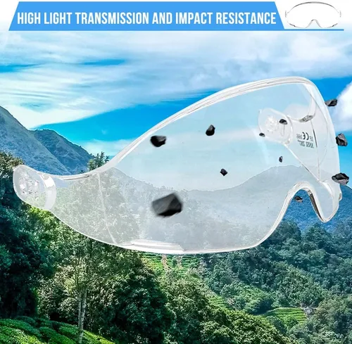 Vista 5 de AOLAMEGS Accesorios para casco duro, visera transparente, material de PC, casco de seguridad, reemplazo de gafas EN 166, aprobado lente
