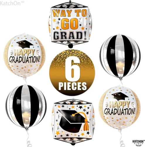 Vista 7 de Decoraciones de graduación 2026 Globos de graduación extra grandes – Paquete de 6, 22 pulgadas Globos de graduación de felicitaciones