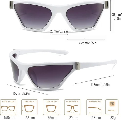 Vista 6 de BAWUYI Gafas de sol envolventes con protección futurista gafas cibernéticas Y2K accesorios de disfraz para mujeres y hombres persianas cuadradas