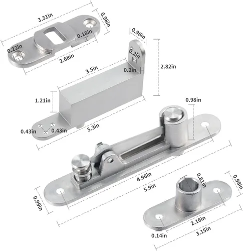 Vista 2 de Ranbo Bisagras de pivote de puerta de cierre automático comercial/casero Bisagras ocultas resistentes para puertas de madera Eje de 360 grados