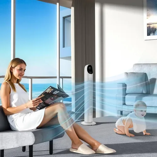 Vista 9 de Winado - Ventilador de torre sin aspas de 36 pulgadas para enfriar el hogar, dormitorio, oficina Quiet Floor Fan with Remote Control, Digital