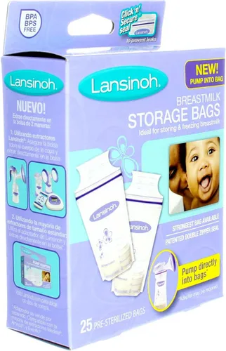 Vista 5 de Lansinoh Bolsas de almacenamiento de leche materna, 50