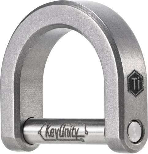 Vista 9 de KeyUnity KA17 Titanium D Ring Key Shackle, U Shape Key Ring Horseshoe Clasp for Car Fob, DIY Leather Key Organizer Keychain