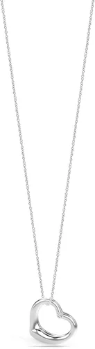 Vista 2 de LeCalla Collar con colgante de corazón de plata de ley 925 para mujeres y adolescentes