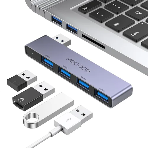 Vista 13 de Hub USB 3.0 MOGOOD Hub USB para portátil Divisor USB Divisor de puerto USB Expansor de puerto USB Adaptador multipuerto USB para portátil, Xbox