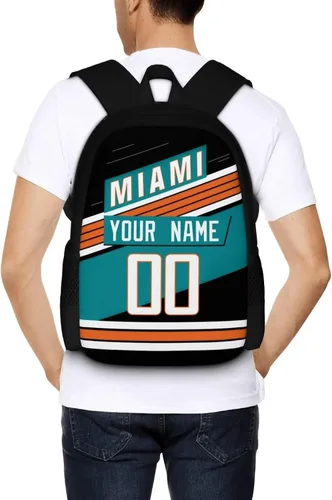 Vista 6 de KREDE Mochila Miami - Bolsas personalizadas para hombres y mujeres, Negro 01