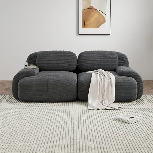 Vista 67 de Sofá sin hueso de 82 pulgadas, cómodo sofá cama de dos plazas, sofá comprimido con asiento profundo, sofá nube de pana para sala de estar