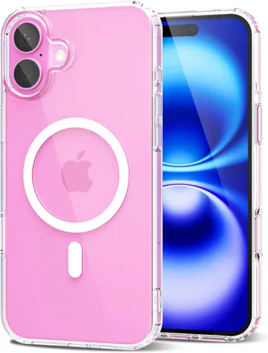 Vista 236 de oakxco Funda magnética transparente compatible con Magsafe, bonita funda delgada y transparente de poliuretano termoplástico no amarillenta, carcasa