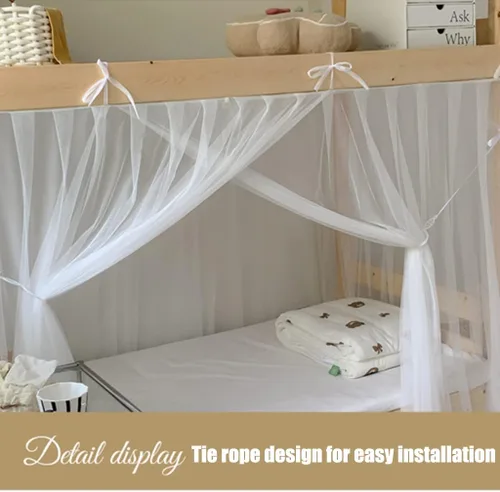 Vista 7 de 4 postes esquineros para dormitorio de estudiantes, litera, mosquitera, cortinas de cama para dormitorio, escuela, universidad, decoración de Rosa