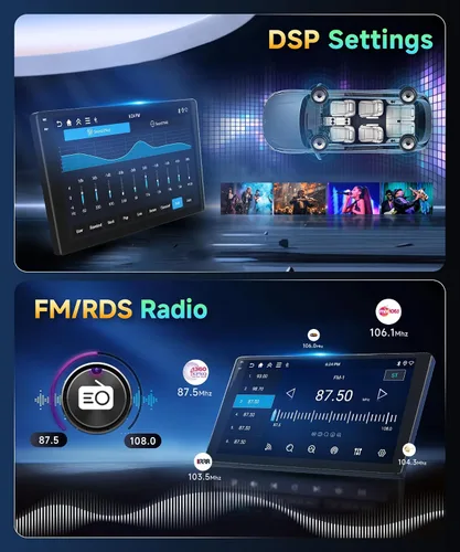 Vista 6 de Radio de coche 4G+128G para Ford F150 2008-2014 Estéreo de 9 pulgadas Pantalla táctil completa inalámbrica CarPlay/Android Auto Android 15 Bluetooth