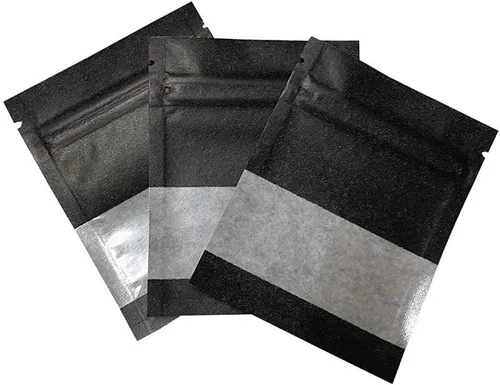 Vista 6 de PABCK - Paquete de 100 bolsas resellables de papel kraft transparente para Negro