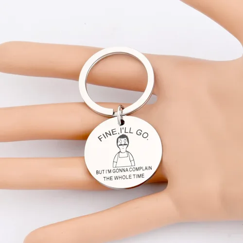 Vista 3 de TGBJE Bob, regalo de los fans de Bob's Gift Belcher Gift I'll Go But I'm Gonna Quplain The Whole Time Llavero de los fanáticos del juego