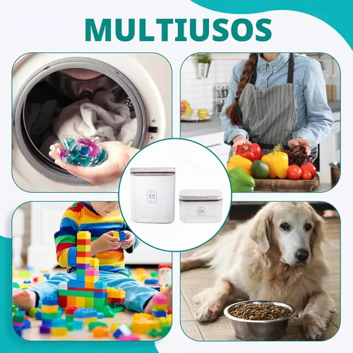 Vista 5 de Contenedor de polvo de lavandería de gran capacidad con tapa emergente