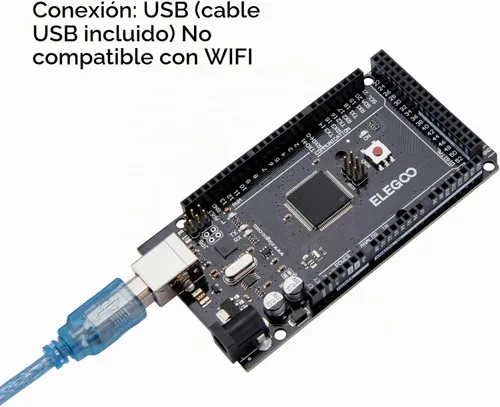 Vista 6 de ELEGOO MEGA R3 Placa ATmega 2560 + cable USB compatible con Arduino IDE Proyectos Cumplimiento RoHS Negro