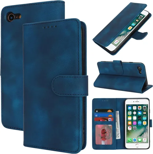 Vista 45 de Funda tipo cartera para iPhone 8 Plus iPhone 7 Plus con tarjetero para iPhone 8 Plus, funda tipo cartera para mujeres y hombres, de piel sintética