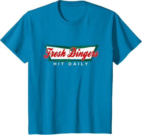 Vista 87 de Camiseta divertida de béisbol y softbol Don't Bunt Hit Fresh Dingers, Negro
