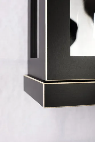 Vista 4 de Hermle Reloj de pared, cristal de madera, negro, 22.4 in x 8.9 in x 5.1 in
