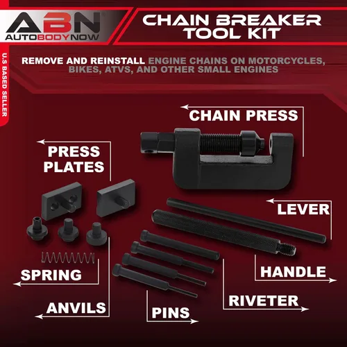 Vista 2 de ABN Kit de herramientas para romper cadenas con estuche de almacenamiento, herramienta de extracción de remaches y eslabones de cadena de rodillos