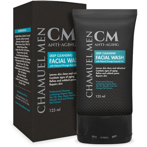 Vista 2 de CHAMUEL MEN Limpiador facial antienvejecimiento: limpieza profunda y exfoliante para hombre combate el acné y las arrugas con rosa mosqueta