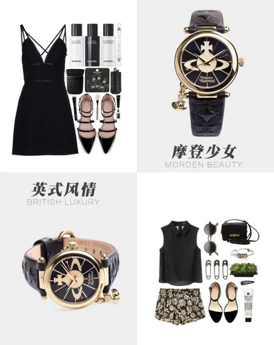 Vista 3 de Vivienne Westwood Reloj de cuero negro VV 006 Orb para mujer, Negro -, Moderno