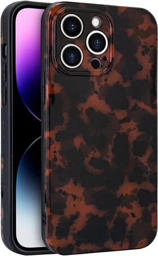 Vista 34 de Funda para iPhone 17 Pro, cubierta delgada de TPU con diseño de caparazón de tortuga ligera para mujeres, soporte para teléfono con protección Carey