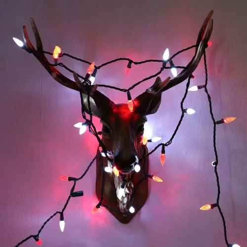 Vista 6 de Brizled C5 - Tira de luces de Navidad de 33 pies, 100 luces LED para árbol de Navidad, 120 V, conectable, tira de luces de Navidad facetadas