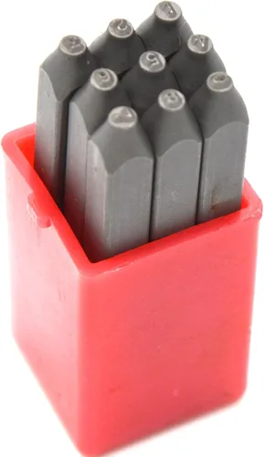 Vista 10 de Juego de 27 sellos de acero resistente con letras mayúsculas de 3/64" 1mm, kit de punzones de alfabeto para estampado a mano de caracteres, código