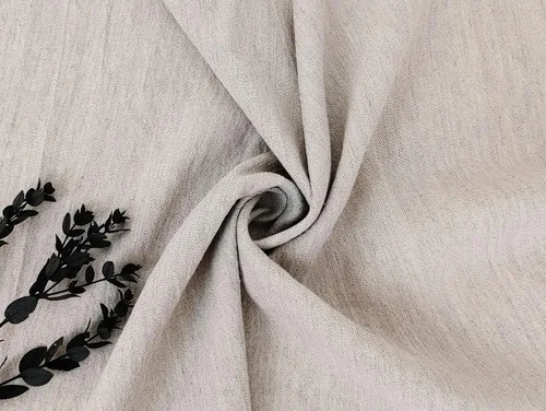Vista 4 de Tela de lino y algodón de sarga gris Material versátil y duradero, ideal para ropa, costura y manualidades