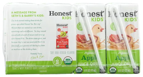 Vista 2 de Honest Kids Manzana orgánica para siempre, 6 onzas líquidas, paquete de 8