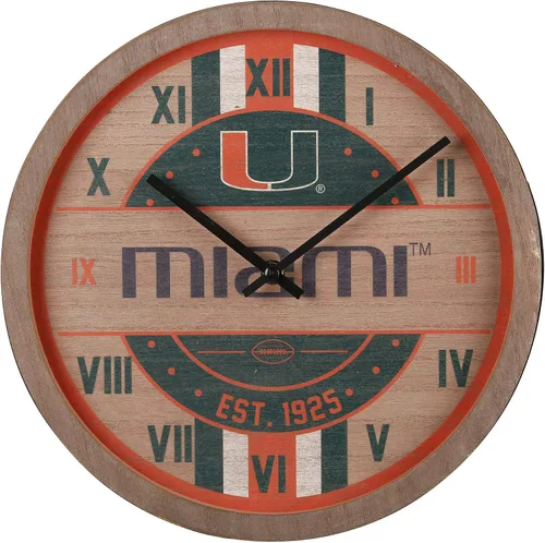 Vista 6 de FOCO NCAA Reloj de pared de barril de madera