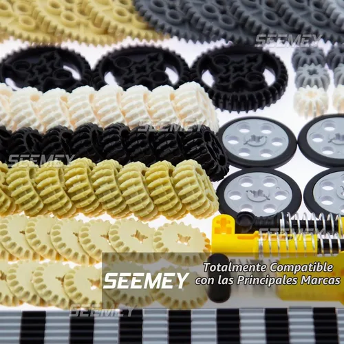 Vista 5 de SEEMEY - Juego de accesorios de bloques de construcción de 791 piezas compatibles con la marca L MOC Technic Parts, Including Cars Gears Axles