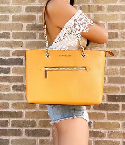 Vista 2 de Michael Kors Jet Set - Bolso de mano con cadena de bolsillo frontal mediano