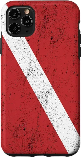 Vista 13 de Bandera de buceo para iPhone 16 para buceadores con funda de efecto envejecido