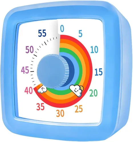 Vista 10 de 60-Minute Countdown for Classroom Office Kitchen Visual Timer for Kids, Desk Timer Kids Time Management Tools with Beautiful Pattern Design