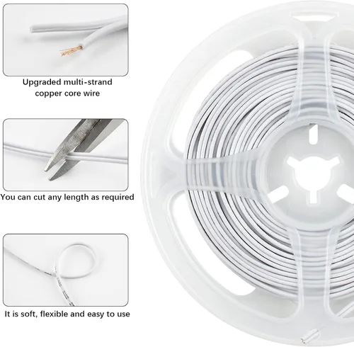 Vista 5 de RGBZONE Kit de Conectores de Tira LED de 2 Pines, 5 Conectores de Tira a Cable de 8mm y Cable de Extensión de 10m para Tiras de Luces LED de un Solo