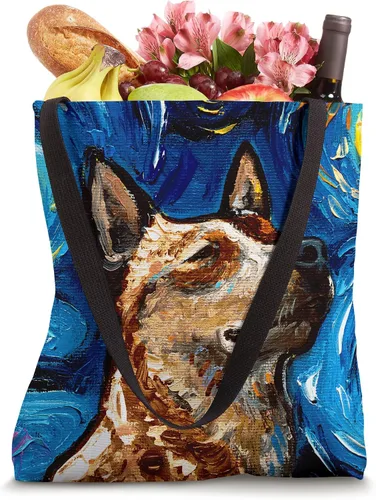 Vista 4 de Red Heeler Starry Night Australian - Bolsa de mano para retrato de perro ganado