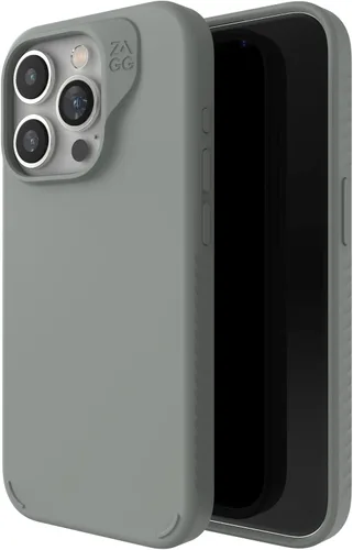 Vista 19 de [Usado] ZAGG Manhattan Snap - Funda para iPhone 15 Pro, funda de silicona de alta calidad, material de grafeno duradero, superficie lisa con un Negro